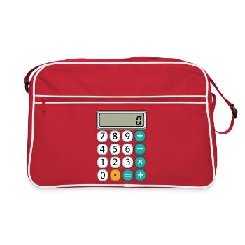 Nombre Jour Math Rétro Calculatrice Affichage - Sac Retro - rouge/blanc - Devant