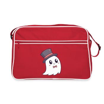 Fancy Ghost Hat and Bow Tie - Retro Bag - red/white - Front