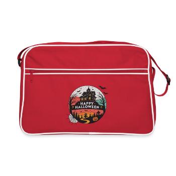 Halloween Round Haunted House - Retro Bag - red/white - Front