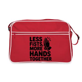 Moins de poings, plus de mains ensemble Prière - Sac Retro - rouge/blanc - Devant