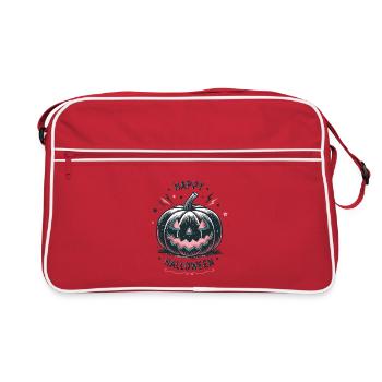 Kürbis Jack-o-Glow Halloween - Retro Tasche - Rot/Weiß - Vorne