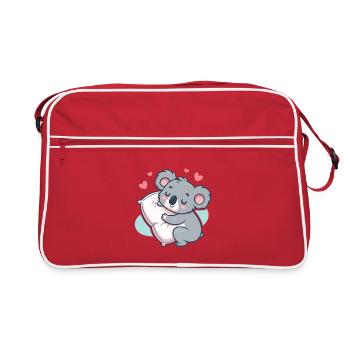 Koala Cuddle and Heart Pillow - Retro Bag - red/white - Front