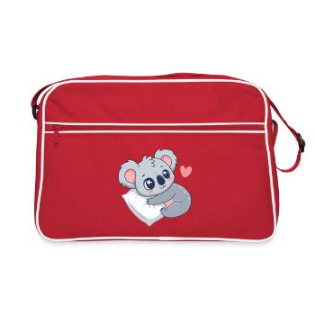 Cuddly Koala on Pastel Cushion - Retro Bag - red/white - Front