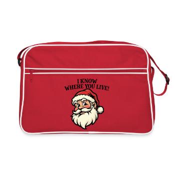 Je sais où tu habites - Père Noël - Sac Retro - rouge/blanc - Devant