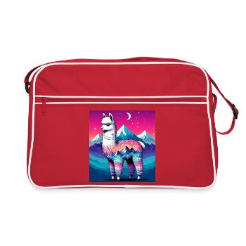 Alpaka - Retro Tasche - Rot/Weiß - Vorne