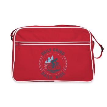 Train-train quotidien – Trajet quotidien - Sac Retro - rouge/blanc - Devant