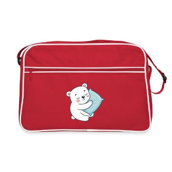 Soft Bear and Blue Pillow - Retro Bag - red/white - Front