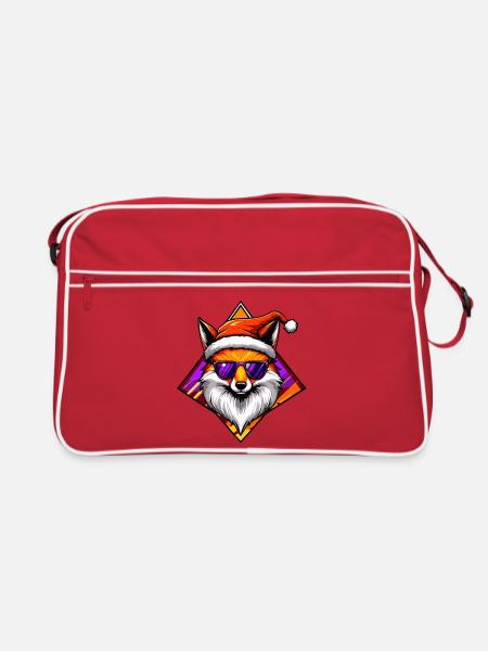 Fuchs Santa Swag - Retro Tasche - Rot/Weiß - Vorne