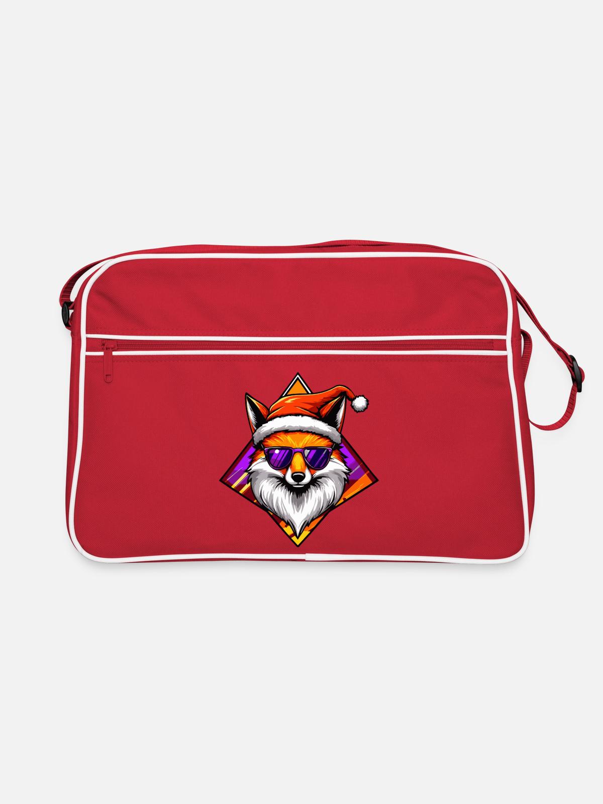 Fox Santa Swag - Retro Bag - red/white - Front