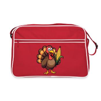 Thanksgiving Drôle Dinde de Thanksgiving - Sac Retro - rouge/blanc - Devant