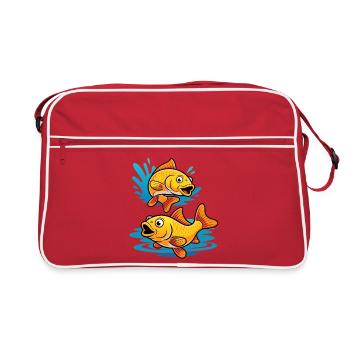Carpe – Conception de la pêche sportive avec deux carpes - Sac Retro - rouge/blanc - Devant