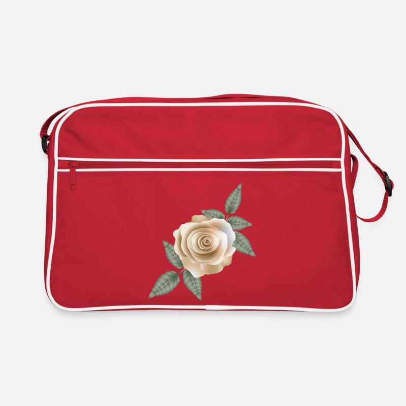 Rose délicate couleur sable avec de doux accents de feuilles Sac Retro