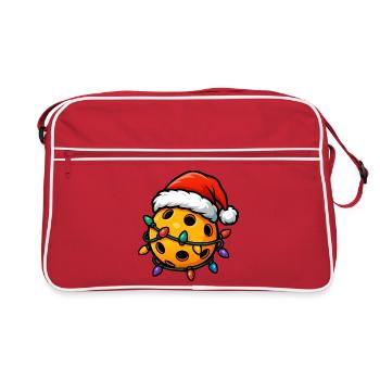 Funny Christmas Pickleball Players - Retro Bag - red/white - Front