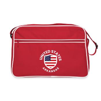 USA Arkansas Shield Design - Retro Bag - red/white - Front