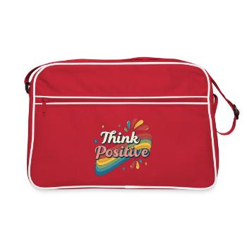 Pense Positive Arc en Ciel - Sac Retro - rouge/blanc - Devant