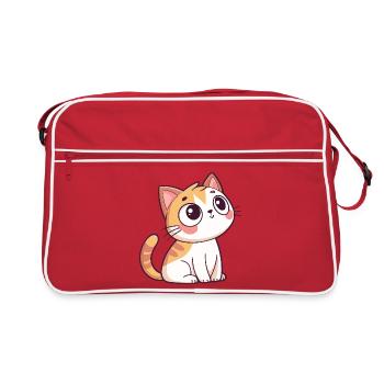 Curious Kitten - Retro Bag - red/white - Front