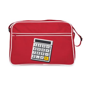 Calculatrice de costumes de carnaval Professeur de maths - Sac Retro - rouge/blanc - Devant