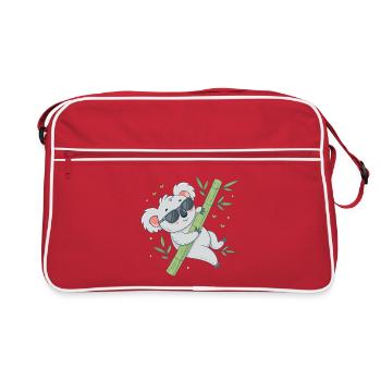 Koala on bamboo with glasses - Retro Bag - red/white - Front