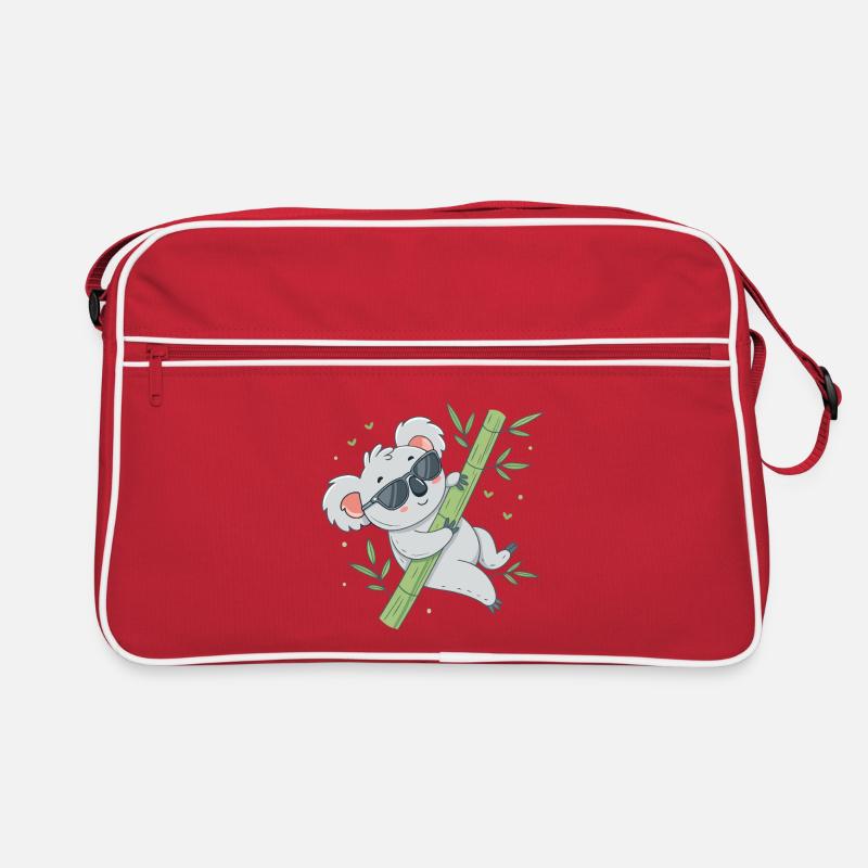 Koala on bamboo with glasses Retro Bag