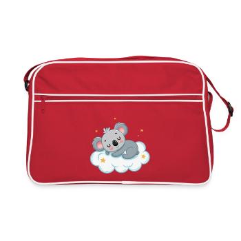 Koala rêveur sur nuage étoilé - Sac Retro - rouge/blanc - Devant