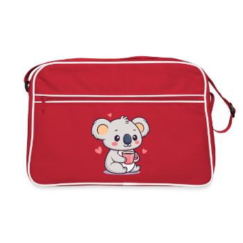 Koala Café Coeur Kawaii - Sac Retro - rouge/blanc - Devant