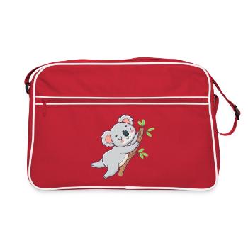 Koala câlin sur branche pastel - Sac Retro - rouge/blanc - Devant