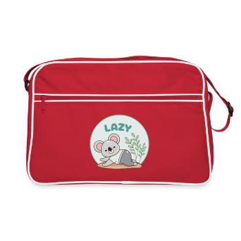 Koala Sloth Humorous Pastel - Retro Bag - red/white - Front