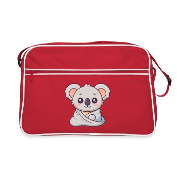 Cuddly Koala in Pastel Wrap - Retro Bag - red/white - Front