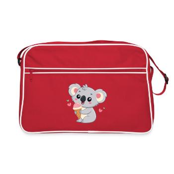Koala gourmand pastel avec glace - Retro Bag - red/white - Front