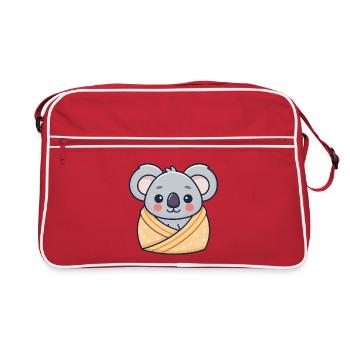 Koala-Pastell-Cozy Cocoon - Retro Tasche - Rot/Weiß - Vorne