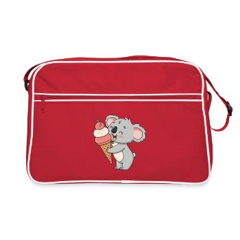 Koala gourmand et cornet de glace - Retro Bag - red/white - Front