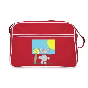 Éléphant fantaisiste sous un soleil éclatant - Sac Retro - rouge/blanc - Devant