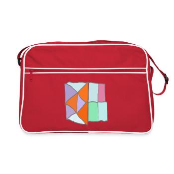 Geometric Patchwork Mosaic - Retro Bag - red/white - Front
