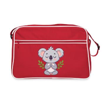 Koala Zen en Méditation - Sac Retro - rouge/blanc - Devant