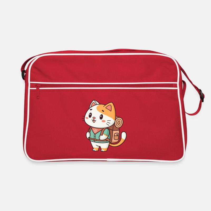 Rucksackabenteuer-Katze Retro Tasche