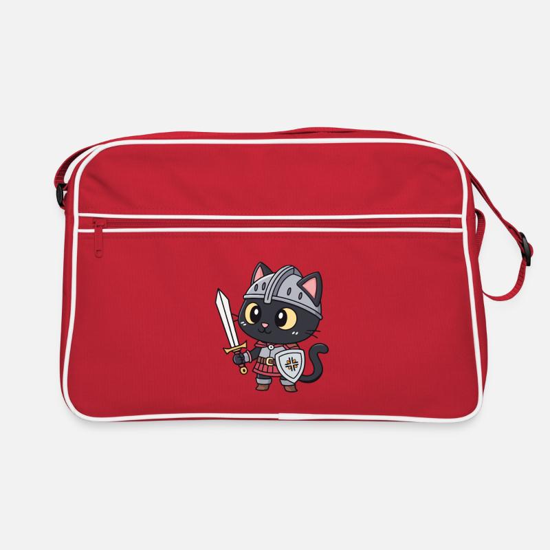 Niedliche bewaffnete Ritterkatze Retro Tasche