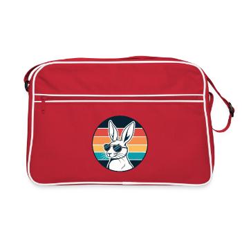 Lapin rétro ensoleillé avec lunettes - Sac Retro - rouge/blanc - Devant