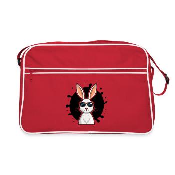 Lapin chic lunettes soleil cartoon - Sac Retro - rouge/blanc - Devant