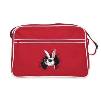 Lapin solaire en lunettes pop art - Sac Retro - rouge/blanc - Devant