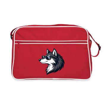 Loup Moderne Lunettes Soleil - Sac Retro - rouge/blanc - Devant