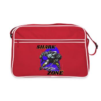 Hockey sur glace Attaque de requin Rondelle Sport de patineur de requin - Sac Retro - rouge/blanc - Devant