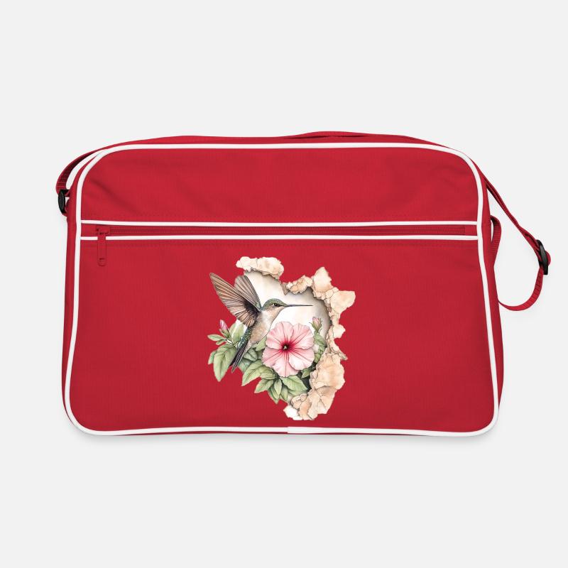 Colibri avec fleur Sac Retro