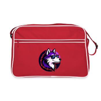 Loup Violet Lunettes Soleil Stylisé - Sac Retro - rouge/blanc - Devant