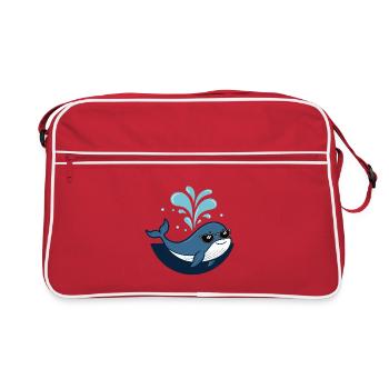 Baleine stylée lunettes noires - Sac Retro - rouge/blanc - Devant