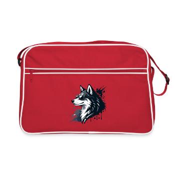 Husky chic lunettes et splash - Sac Retro - rouge/blanc - Devant