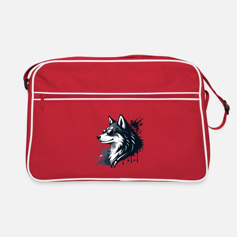 Husky-Chic-Gläser und Spritzer Retro Tasche