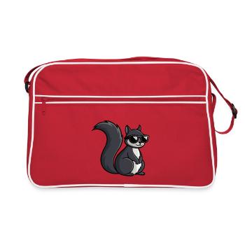Ecureuil Cool Lunettes Noires - Sac Retro - rouge/blanc - Devant