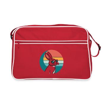 Lapin rétro au soleil - Sac Retro - rouge/blanc - Devant