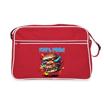 Burgers - Hamburgers - Restauration rapide - Sac Retro - rouge/blanc - Devant