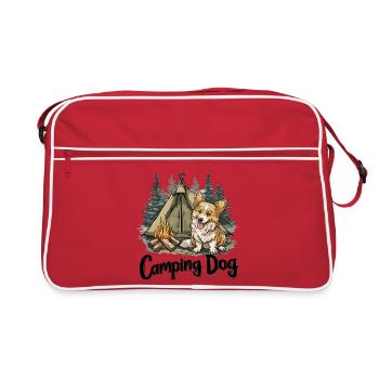 Camping Dog Saying Camping Dog Camper Gift - Retro Bag - red/white - Front